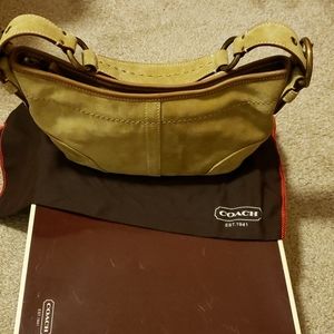 Vintage coach bag.  Camel color soft suede.